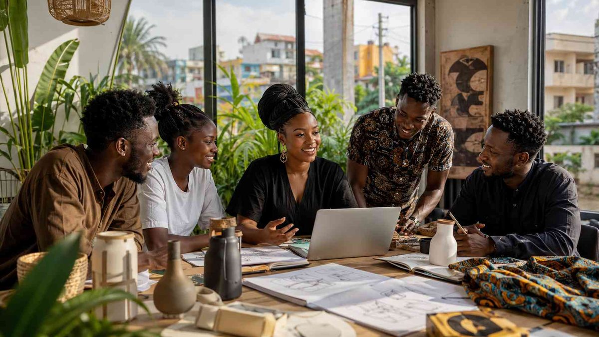 Young Ghanaian entrepreneurs collaborating