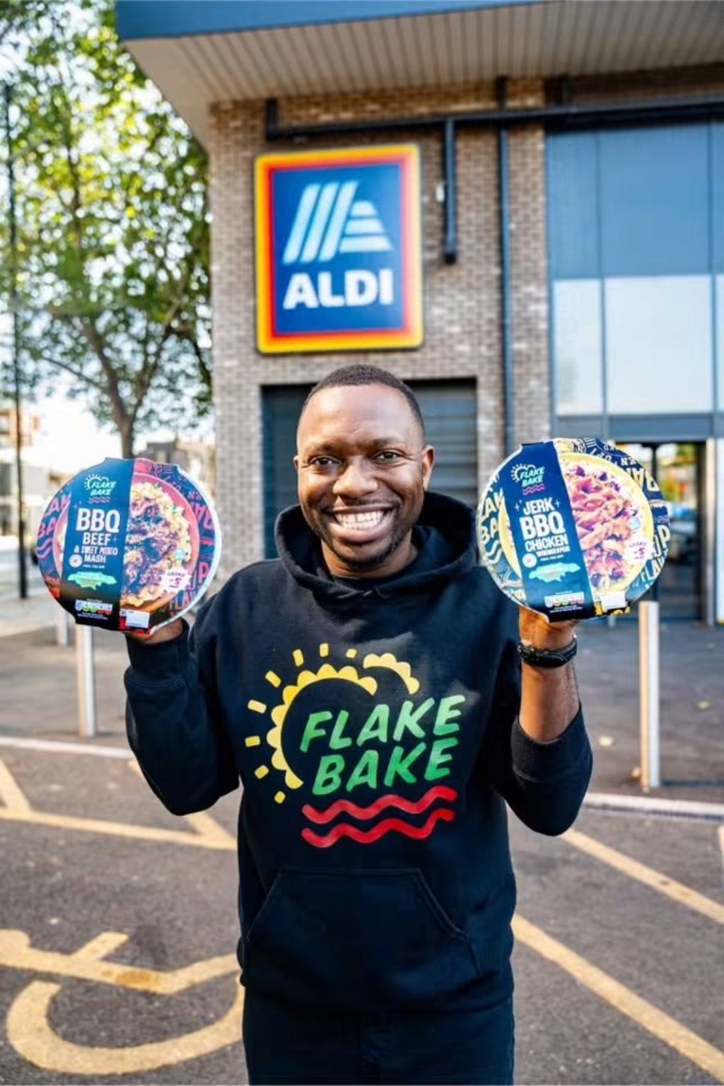 Flake Bake photograph outside Aldi